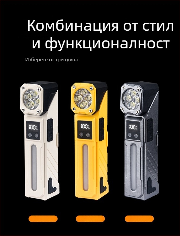 Фенерче за глава с LED, презареждащо се, регулируем ъгъл, ABS корпус, батерийно захранване, обхват 100–200 м