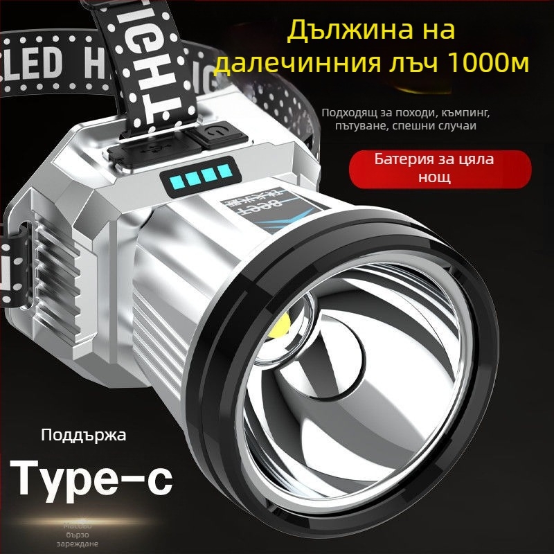 LED челна лампа за нощен риболов — висок интензитет, дълъг обсег, водоустойчива, презареждаща се