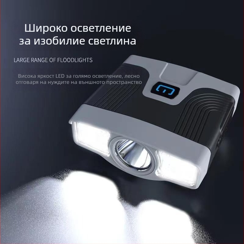 LED челник за риболов с клип за шапка, монтиран на глава, зарядно включено, светодиоден източник, обхват до 50 м, компактно и леко, марка Qianliguang