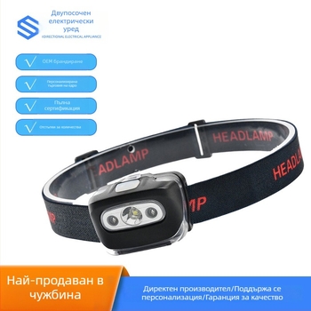 LED преносима челна лампа за къмпинг и риболов, батерийно захранване, 3W ярък светлинен с червен и бял двоен режим