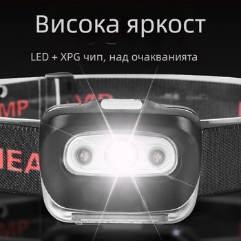 LED преносима челна лампа за къмпинг и риболов, батерийно захранване, 3W ярък светлинен с червен и бял двоен режим
