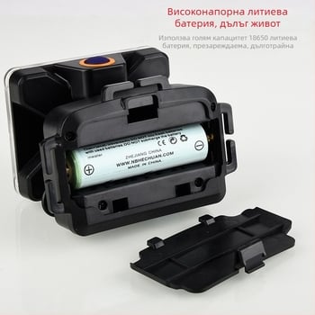 LILIANG 6653B челник за глава – водоустойчив, променлив лъч, обхват 100–200 m, време на работа 3–4 ч, за пещери, къмпинг, туризъм, търсене и нощен риболов