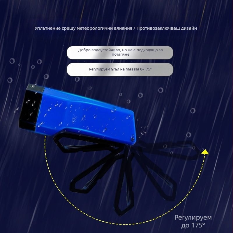 Риболовна челна лампа за нощен риболов Kawasawa, презареждаща се, ултраярка, носена на глава с клип за шапка (Пластмасов корпус • светлинна крушка • обхват до 50 м • Марка Kawasawa)