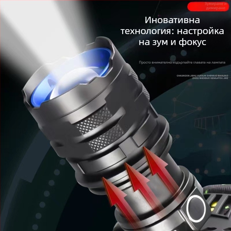 Челна лампа USB-C зареждане, 30W LED, батерия 3600 mAh, 360° въртене, обхват над 500 м