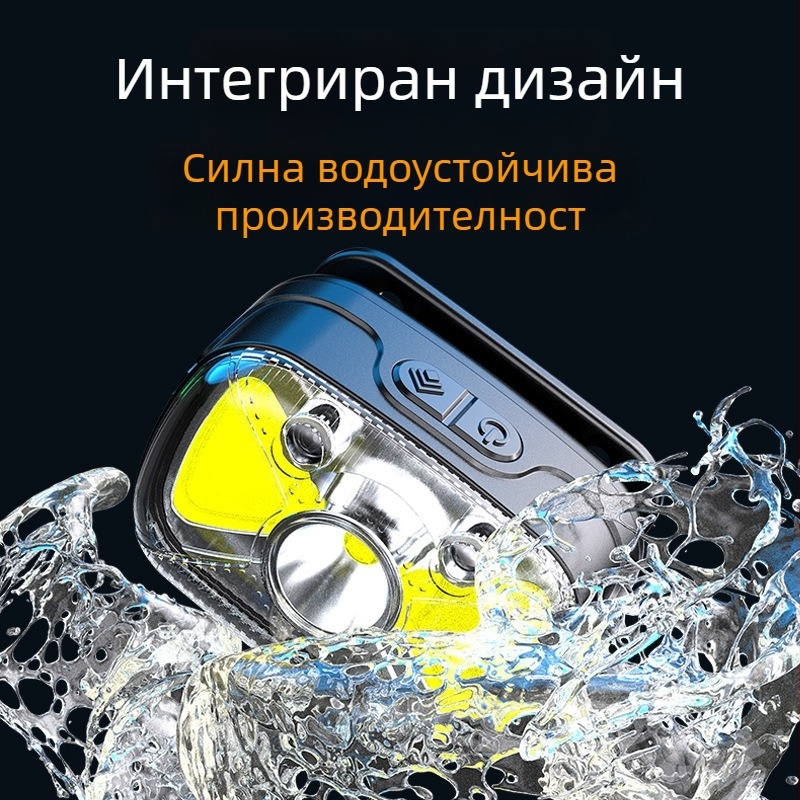 LED челник за къмпинг – 10W, батерия 1200 mAh, Type-C зареждане, обхват 100–200 м