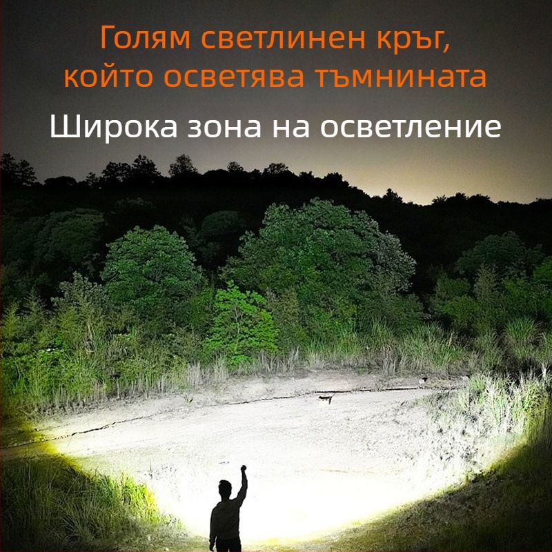 Челна лампа за риболов, презареждаема, 200 m лъч, 18 ч работа, водоустойчива