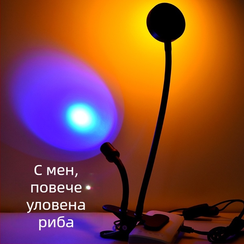 LED лампа за рафтен риболов с две глави, нощен риболов, светлина за върха на пръчката, IPX4 водоустойчива, двойна глава, 12W, опции 3W фиксиран фокус и 6W зум