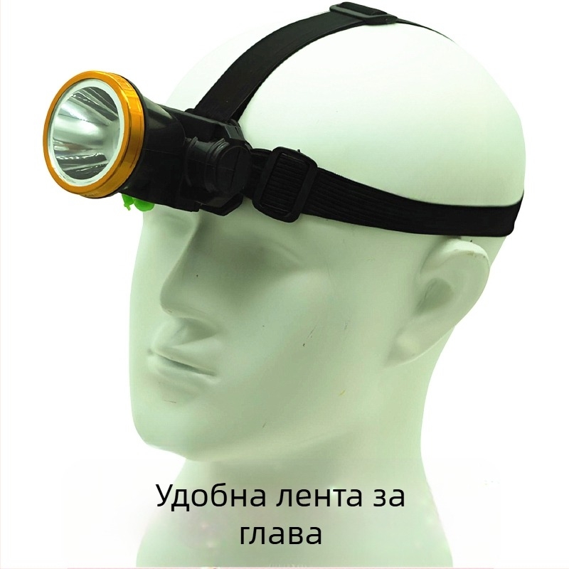 Фенер за глава с мощна светлина, презареждащ се за риболов, дълъг живот на батерията, миньорски фенер и нощно осветление.