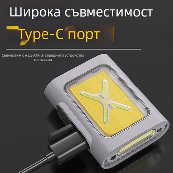 Динамичен сензор за светлина за щипка към шапка, презареждаща LED лампа, водоустойчива, батерия 500 mAh, обхват 100–200 м