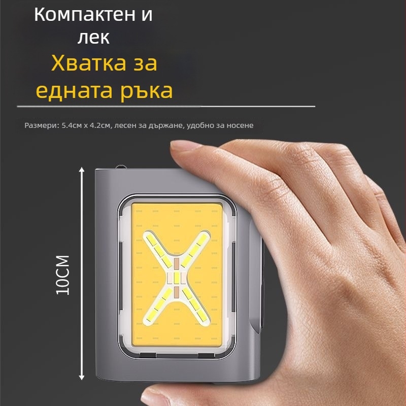 Динамичен сензор за светлина за щипка към шапка, презареждаща LED лампа, водоустойчива, батерия 500 mAh, обхват 100–200 м