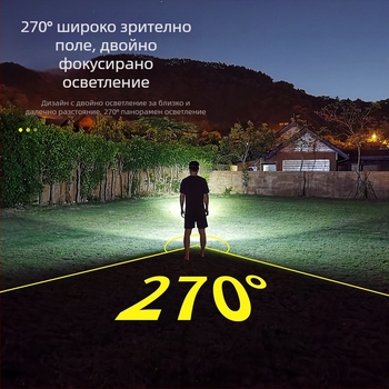 COB челна лампа за къмпинг - LED, 10W, 600mAh, водоустойчива, обхват 100-200 м