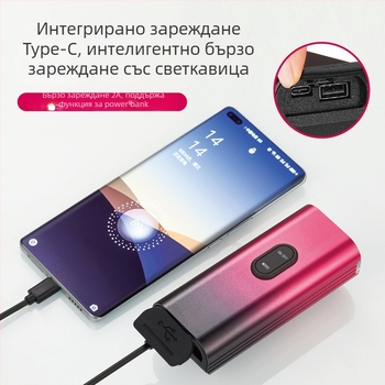 Велосипеден фар LED за планински велосипед, 2000 лм, алуминиев корпус, Type-C зареждане, 10000 mAh, водоустойчив