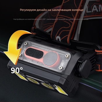 Наголовник със цифров дисплей, LED 5W, презареждаем, батерия 18650 1200mAh, обхват 200–500 м, за къмпинг, походи и риболов