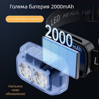 Челна лампа с презареждаема литиева батерия 2000 mAh, 6W LED, за къмпинг, нощен риболов и приключения на открито, обхват 50–100 м