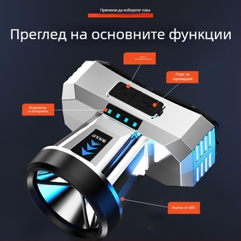 LED челна лампа USB зареждане, светодиодно осветление, дистанция на светене 200, време за работа 2-4 ч, тегло 150 g