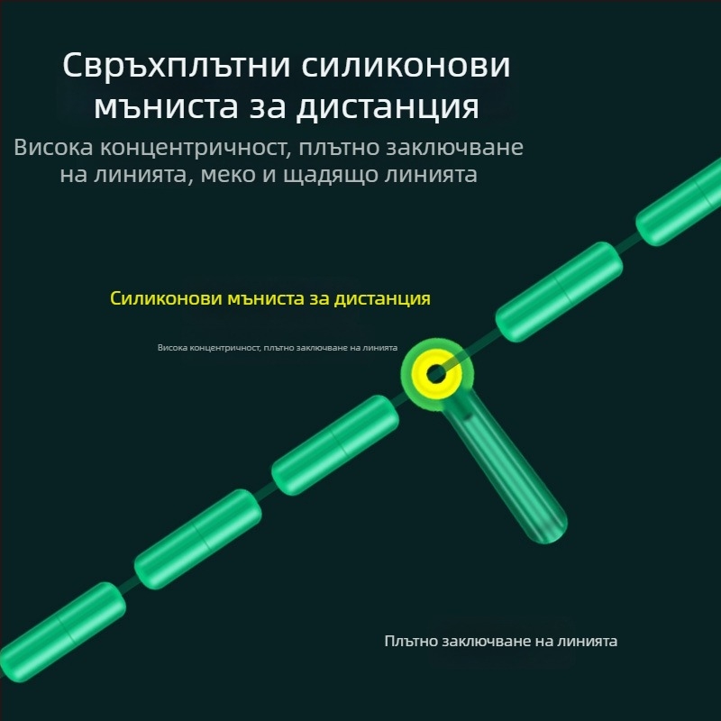 Ръчно завършен комплект риболовни линии с износоустойчива оригинална коприна нишка, двойно ядро и монтаж за плувка