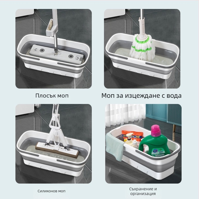 Пластмасова сгъваема квадратна кофа за миене на автомобил и риболов