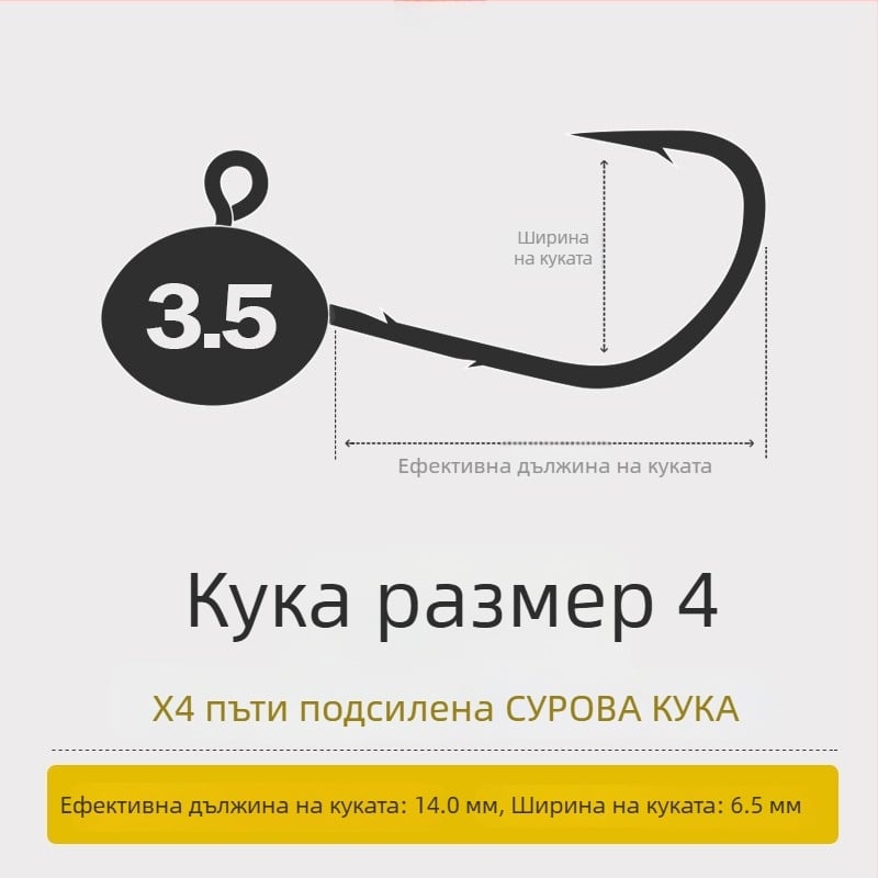 Подсилен комплект за джиг риболов: кука с оловна глава, микро примамки и система против закачане
