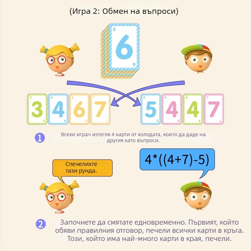 24-точкова математическа карта за ученици от началното училище — бързи изчисления, развитие на мисленето, координация ръка-око