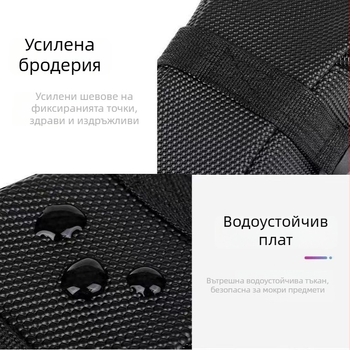 Велосипедна чанта с много отделения: предна рамкова чанта, чанта за горна тръба, седалкова чанта, джоб за ремонтни инструменти и джоб за телефон; без подплата