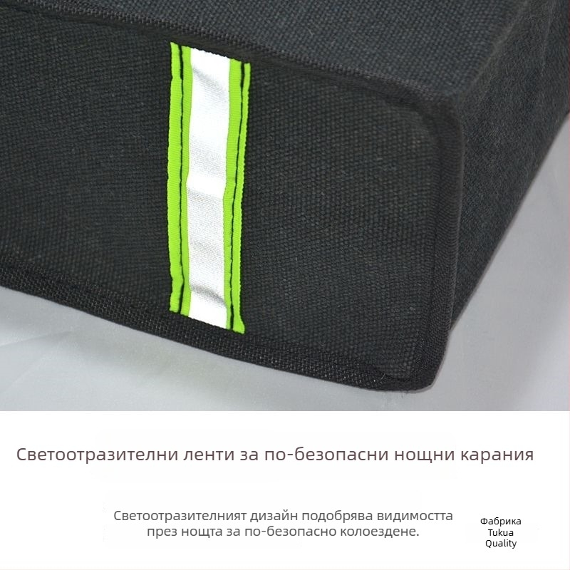 Чанта за седло за електрически велосипед, дебела платнена чанта за инструменти и панери за велосипеда, окачени от двете страни на задното седло.