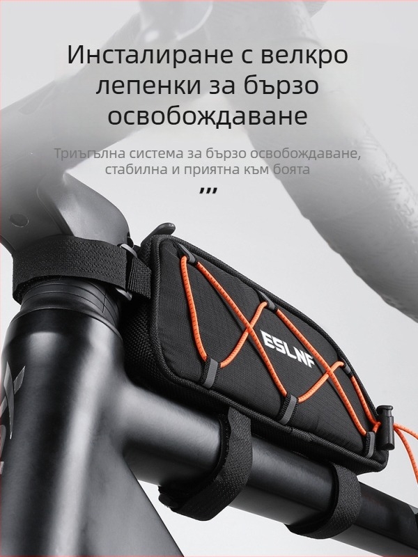 ESLNF велосипедна торба за горна тръба, водоустойчива и рефлексивна, нейлон 1860D, капацитет 1, модел 2, за съхранение