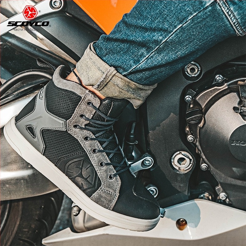 Scoyco мотоциклетни ботуши за каране – дишащи, водоустойчиви, антихлъзгащи, ударопоглъщащи, удароустойчиви