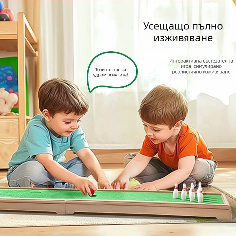 Детска образователна настолна игра за боулинг и мини голф – пластмаса, марка Lili, възраст 4–6 години, две в едно, 3C сертификат 2021012202394102