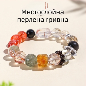 Гривна от естествени кристали за жени — ръчна изработка, марка Badu, висок клас стил