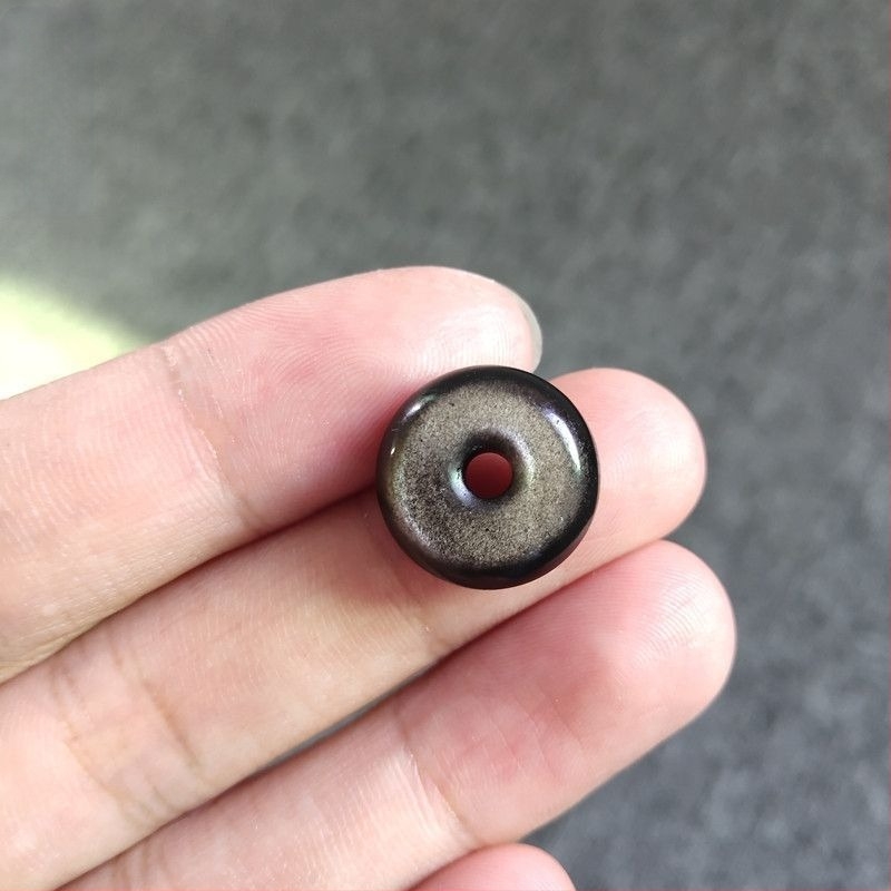 Огърлица с висулка от обсидиан, мотив животни/зодия, полирана повърхност, ретро стил национален дух