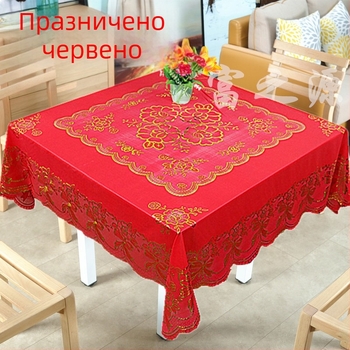 Покривка за маса квадратна от PVC, новокитайски стил, дебела и водоустойчива, за конференции и офис маси (PVC, квадратна, дебела, водоустойчива)