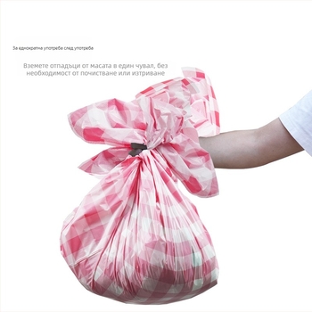 Jinshun еднократна покривка за маса - PEVA, plaid модел, квадратна форма, дебелина 0.03 мм