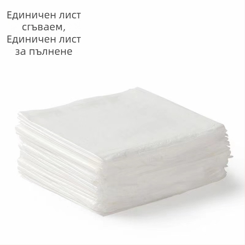 Еднократно дебело PE пластмасово покривало за маса, квадратно, порцеланово бял модел, размери 1.4-2.2, комплект 10 бр