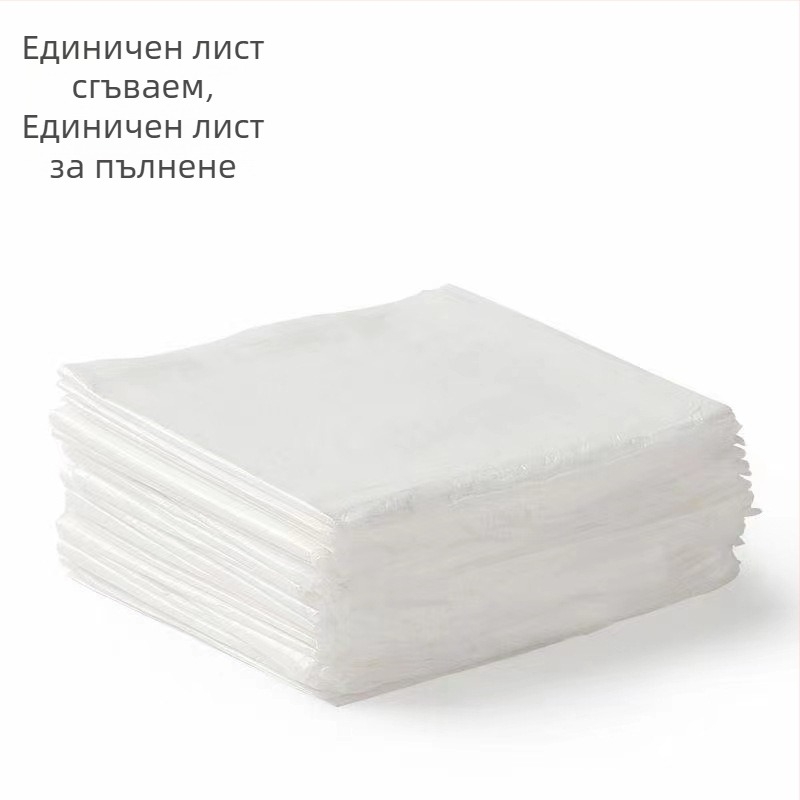 Еднократно дебело PE пластмасово покривало за маса, квадратно, порцеланово бял модел, размери 1.4-2.2, комплект 10 бр