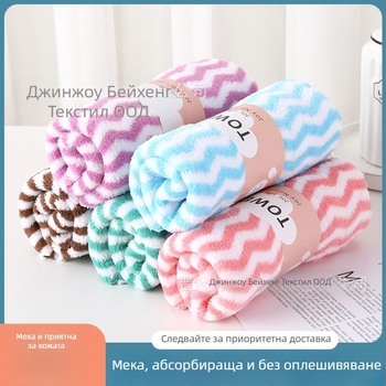 Кърпа за лице от корална плюш с водно-вълнов модел, 60 г, плоско тъкане
