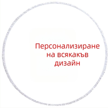 Кръгла микрофибърна плажна кърпа с 3D дигитален печат, пискюли по краищата и бродерия