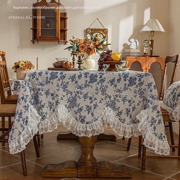 Правоъгълна покривка за кафе-маса, нетъкан текстил, водоустойчива и маслоустойчива, удебелена, американски стил, модерен минимализъм