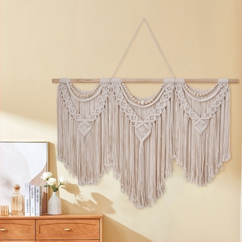 Гоблен — ръчно тъкан памучен, скандинавски стил, правоъгълен, едноцветен