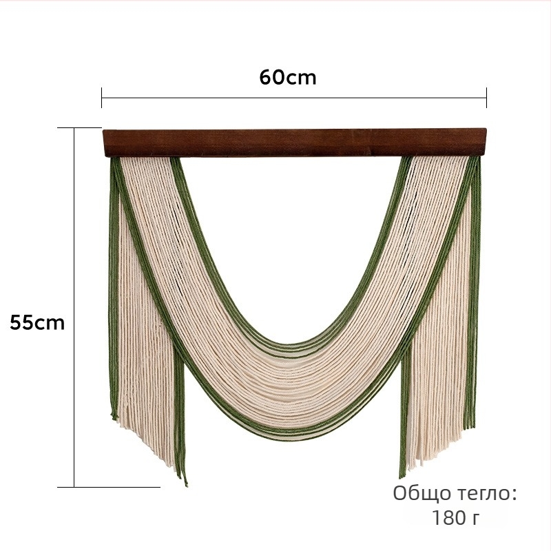 Ръчно изработен памучен гоблен – Скандинавски стил, райета, правоъгълен стенен аксесоар