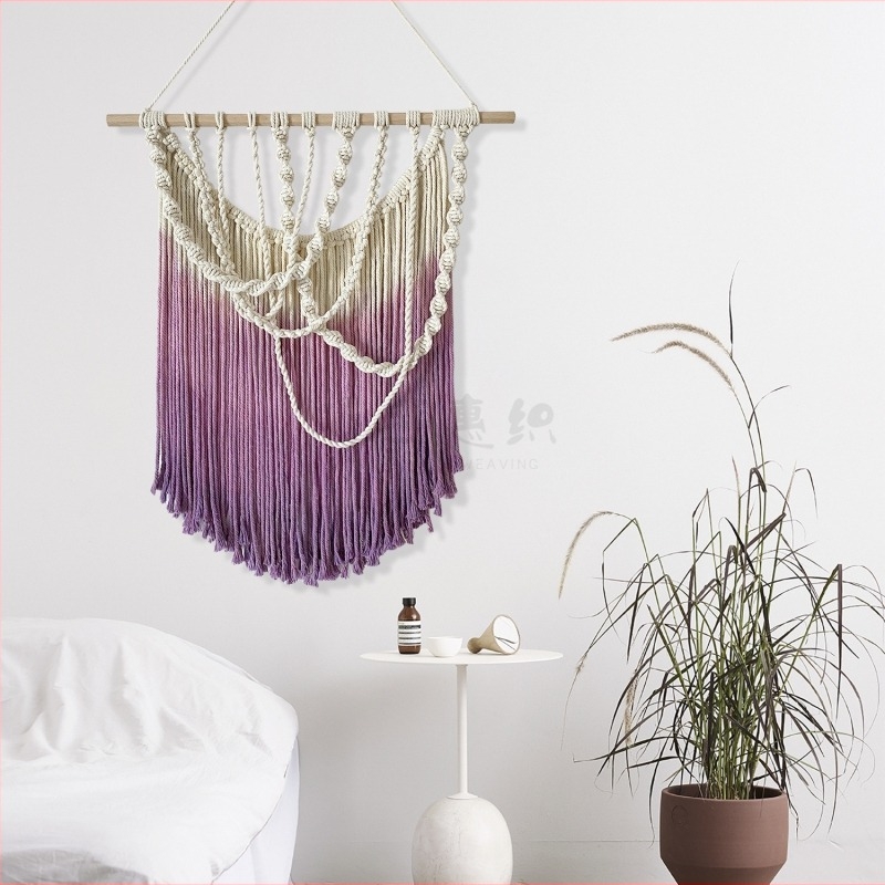 Памучен гоблен, ръчно тъкан, правоъгълен, стил Нова китайска естетика, дневна декорация