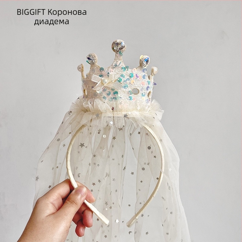 Детска корона за глава, ръчно изработен пластмасов аксесоар за коса, карикатурен стил, унисекс