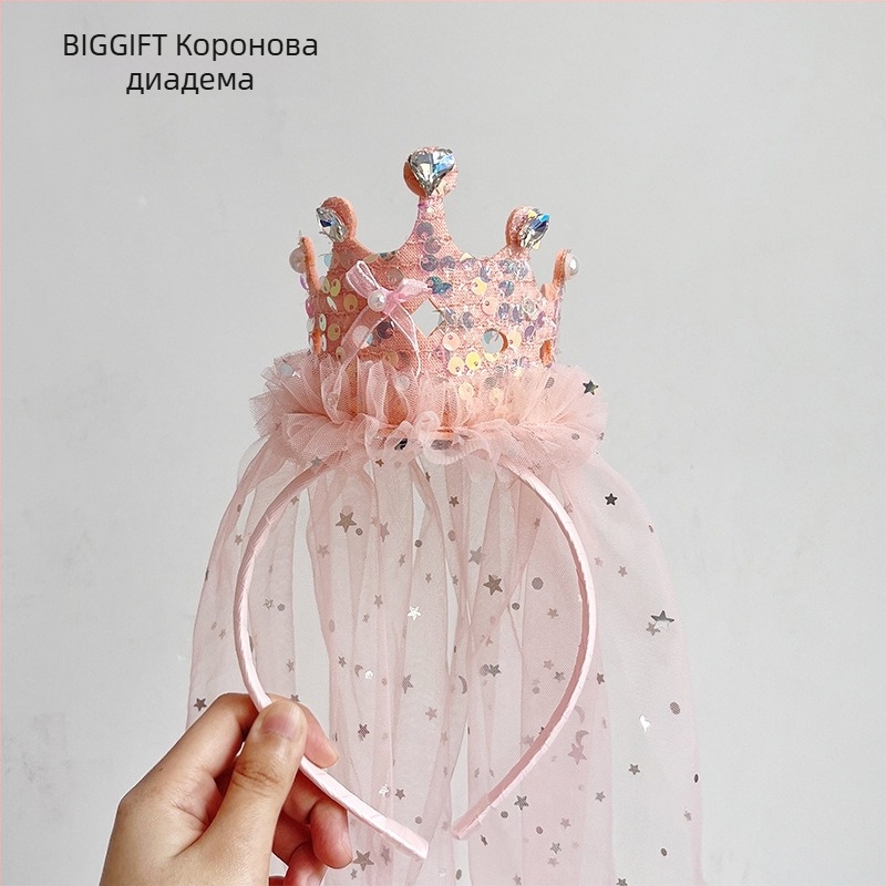 Детска корона за глава, ръчно изработен пластмасов аксесоар за коса, карикатурен стил, унисекс