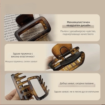 Щипка за коса за конска опашка – луксозен аксесоар за жени, смола, Jasmine Jewelry, лято 2024