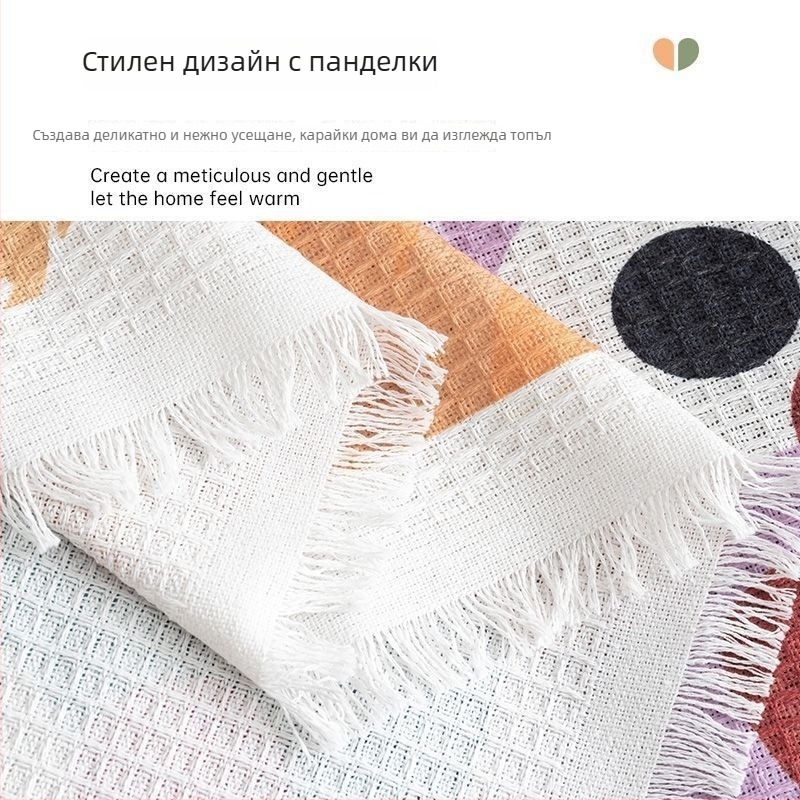 Покривка за диван с вафел текстура и карикатурен принт за модуларни дивани — без ципа, цялостен дизайн (Материал: вафел; Шаблон: карикатура; Подходящ за: модуларни дивани; Форма: без цип; Стил: цялостен)