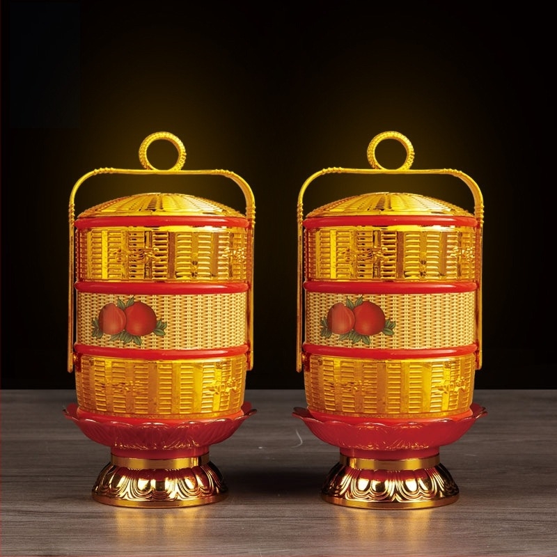 Кутия за дарове за поклонение на Буда, традиционна антична стилова украса (Не е внос; Марка: Nutritional composition; Без IP лиценз; Подходяща за религиозни жертви; Не е подарък)