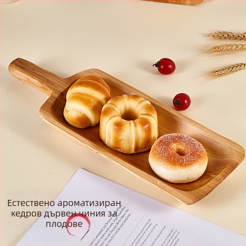 Дървена тава за плодове — ретро луксозен стил, дървен материал, плодова чиния, пускане през 2025 г., първокласно качество
