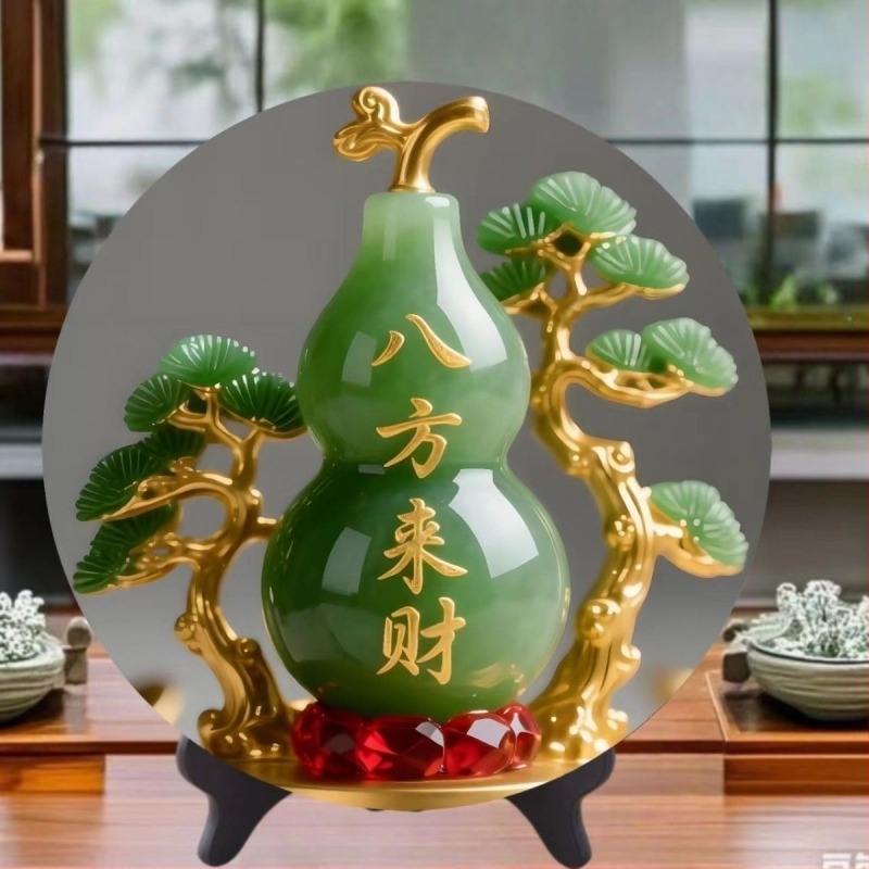 Нефритова тиква за настолен дисплей — декор за просперитет и късмет в дома