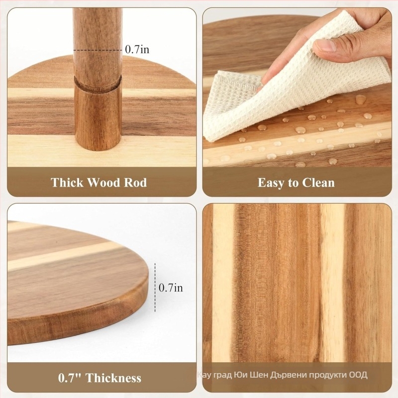 Дървена 3‑слойна дисплей‑стойка за мъфини, разглобяема за бюро, персонализируема с лого