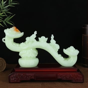 Ruyi ornament – смола, класически стил, Churun craftsmanship – декор за хол или антре, благоприятен подарък