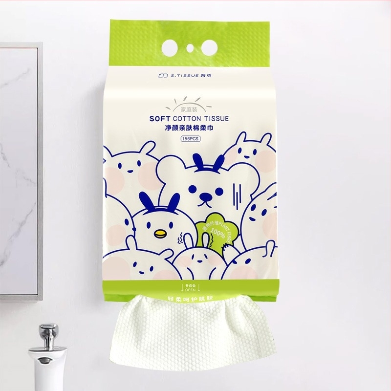 Shake towel еднократна лицева кърпа, стенна за почистване, влажно и сухо двойно използване, дървесно влакно